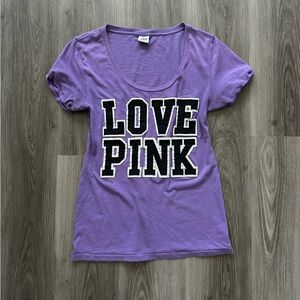 PINK Victoria's Secret Purple "LOVE PINK" Graphic Tee